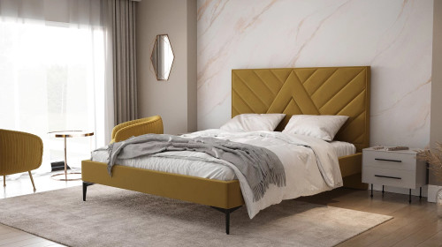 Łóżko tapicerowane 81243 - komfortowy sen w oryginalnym stylu 