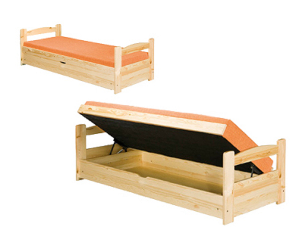 Łóżka z pojemnikiem drewniane